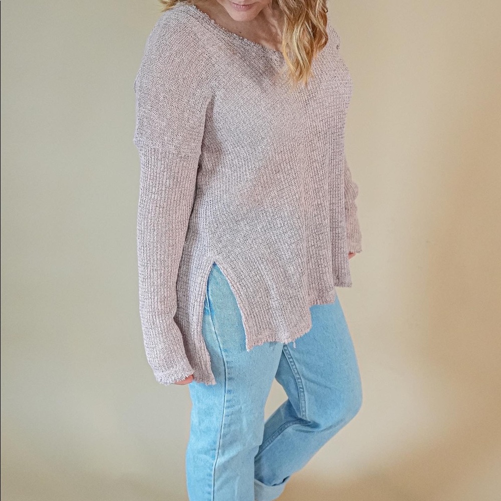 LUSH v-neck sweater. Soft to touch, lightweight and oversized.
